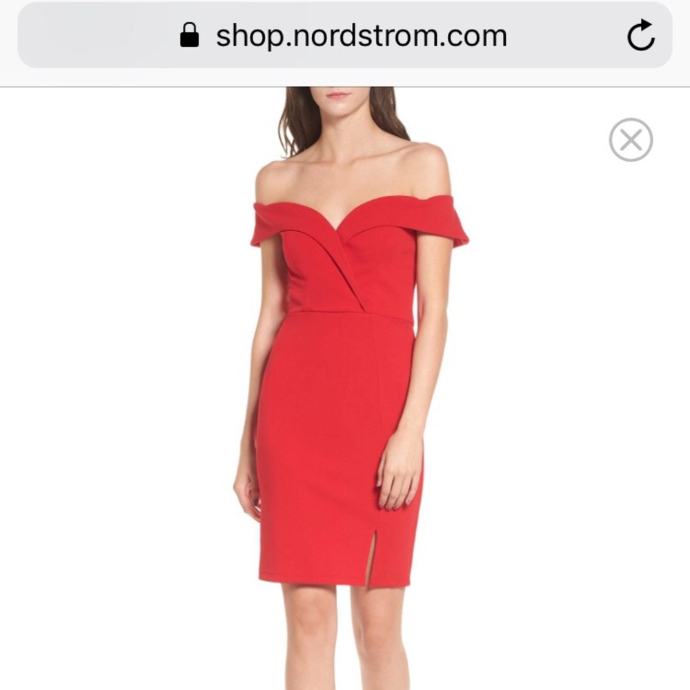 Red body-con dress